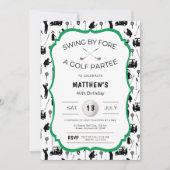Grappige Golf Uitnodiging voor een Verjaardag Golf (Voorkant)