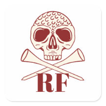 Grappige Golf Vader Monogram Retro Schedel & Gekru