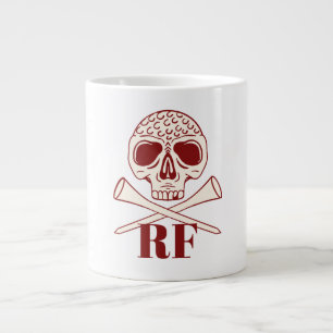 Grappige Golf Vader Monogram Retro Schedel Gekruis Grote Koffiekop