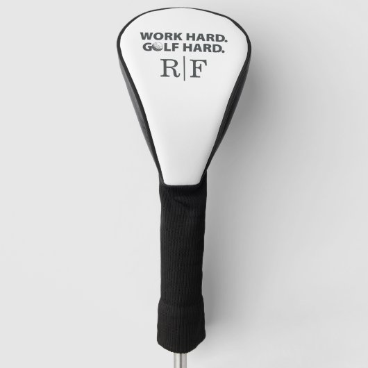 Grappige Golf Vader Monogram Werk Hard Golf Hard Golfheadcover (Voorkant)
