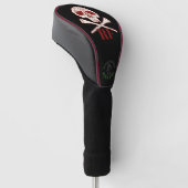 Grappige Golf Vader Monogram Zwarte Schedel Gekrui Golfheadcover (Schuin)