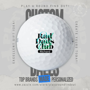 Grappige Golf Vader Rad Dads Club Retro Typografie Golfballen