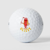 Grappige Golf Vader Retro Rubber Slang Glizzy Hotd Golfballen (Voorkant)