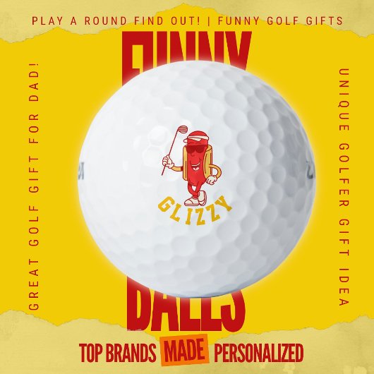 Grappige Golf Vader Retro Rubber Slang Glizzy Hotd Golfballen