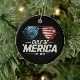 Grappige Golf van Amerika 2025 Retro zonnebril Keramisch Ornament