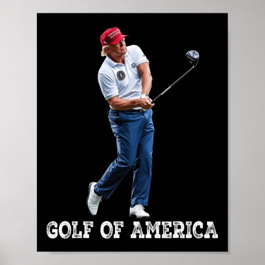 Grappige Golf Van Amerika Donald Trump 1 Poster (Voorkant)