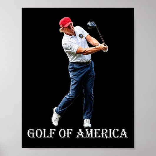Grappige Golf Van Amerika Donald Trump Poster (Voorkant)