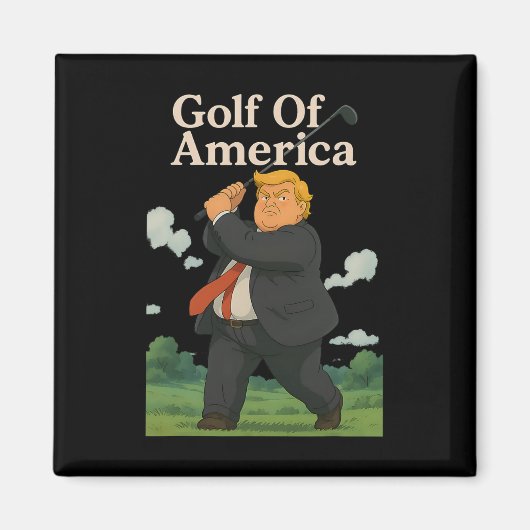 Grappige Golf Van Amerika Donald Trump Pun Magneet (Voorkant)