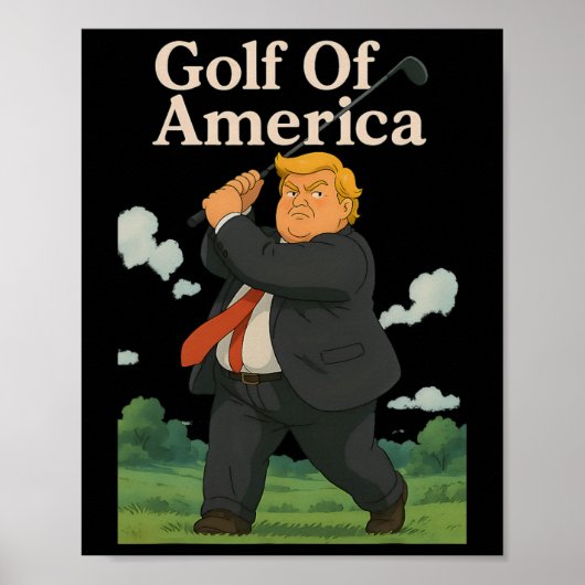 Grappige Golf Van Amerika Donald Trump Pun  Poster (Voorkant)