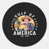 Grappige Golf van Amerika Est 2025 President Trump Ronde Sticker (Voorkant)
