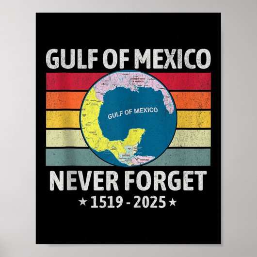 Grappige Golf van Amerika Golf van Mexico nooit vo Poster (Voorkant)