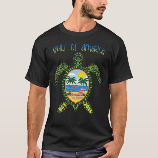 Grappige Golf van Amerika Schildpad Opgericht in 2 T-shirt (Voorkant)