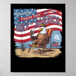 Grappige Golf van Amerika Trump groeten uit de Gol Poster