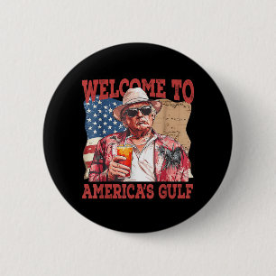 Grappige Golf van Amerika Trump Welkom in de Golf  Ronde Button 5,7 Cm