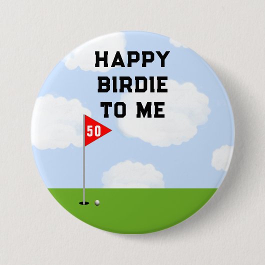 Grappige golf verjaardag ronde button 7,6 cm (Voorkant)