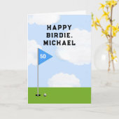 Grappige golf verjaardagskaart kaart (Gele Bloem)