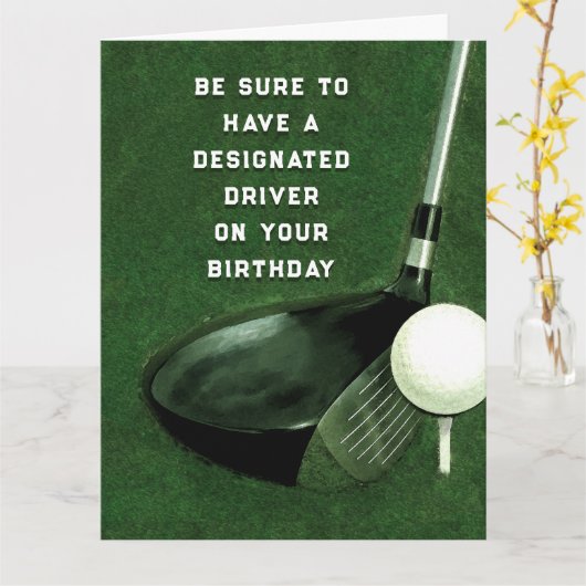 Grappige golf verjaardagskaart kaart (Gele Bloem)