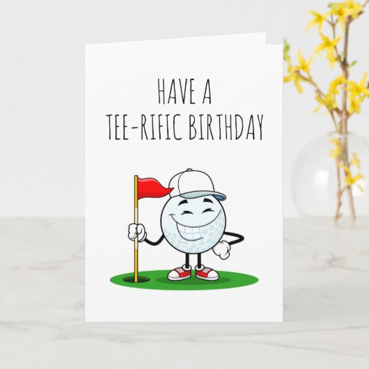 Grappige golf verjaardagskaarten kaart (Gele Bloem)