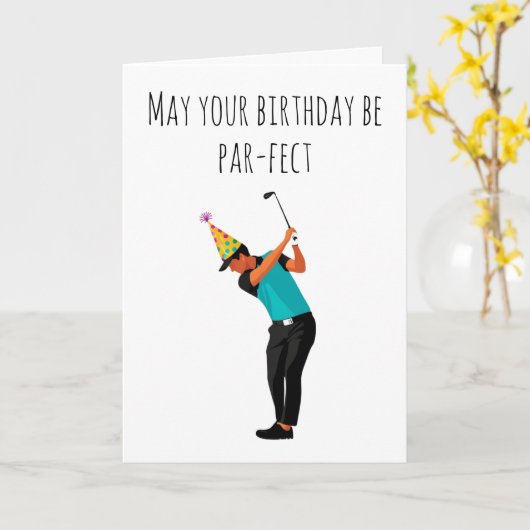 Grappige golf verjaardagskaarten kaart (Gele Bloem)