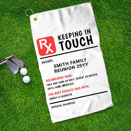 Grappige Golf Voorschrift Familie Reunion Custom T Golfhanddoek