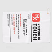 Grappige Golf Voorschrift Familie Reunion Custom T Golfhanddoek (Horizontaal)