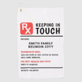 Grappige Golf Voorschrift Familie Reunion Custom T Golfhanddoek (Voorkant)