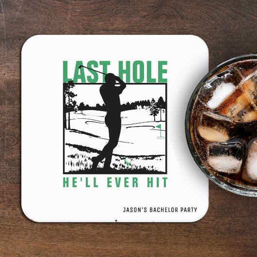 Grappige golf vrijgezellenfeest Laatste hole die h Kartonnen Onderzetters