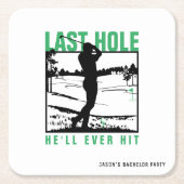 Grappige golf vrijgezellenfeest Laatste hole die h Kartonnen Onderzetters (Voorkant)