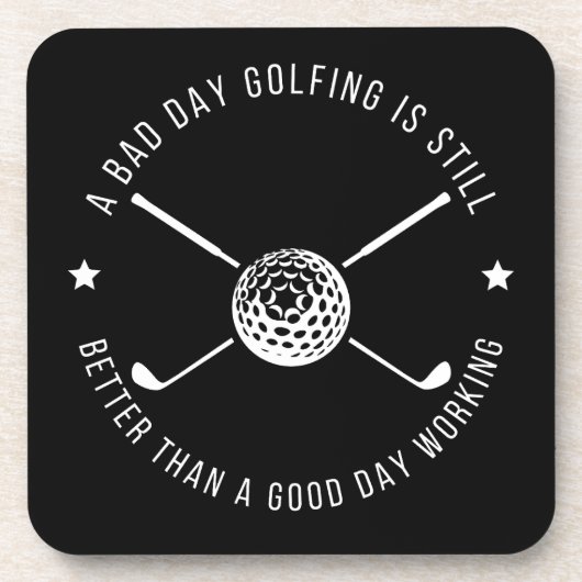 Grappige Golf Werk Citaat Bier Onderzetter (Voorkant)