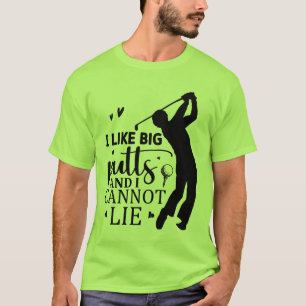 Grappige golf woordkunst t-shirt