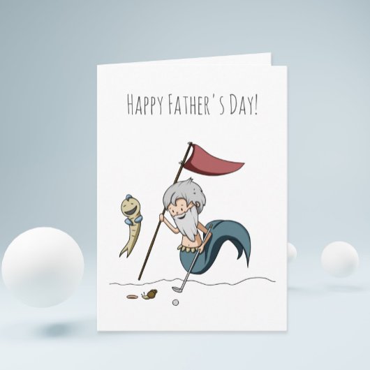 Grappige Golf Zeemeerman Vaderdag Kaart