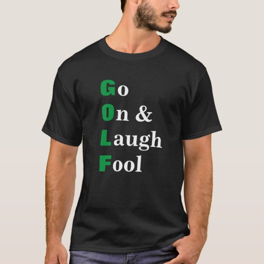 Grappige Golf Zwart T-shirt (Voorkant)