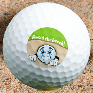 Grappige Golfbal in Bunker Vermijd het Strand Golfballen