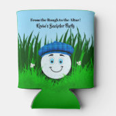 Grappige golfbal in ruwe vrijgezellenfeestje blikjeskoeler (Achterkant)