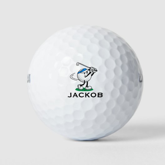 Grappige Golfbal Karakter Aangepaste Naam Golfballen (Voorkant)