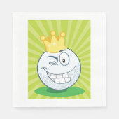 Grappige Golfbal Koning Van Golfen Servet (Voorkant)