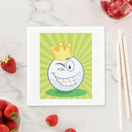 Grappige Golfbal Koning Van Golfen Servet