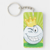 Grappige Golfbal Koning Van Golfen Sleutelhanger (Voorkant)