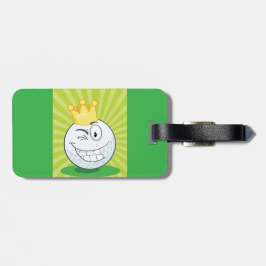 Grappige golfbal koning van het golfen bagagelabel (Achterkant horizontaal)