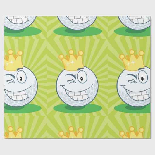 Grappige golfbal koning van het golfen cadeaupapier (Vlak)