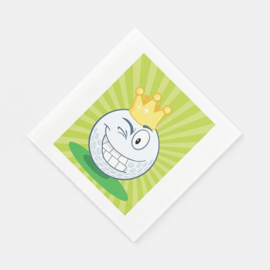 Grappige golfbal koning van het golfen servet (Hoek)
