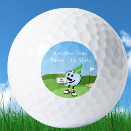 Grappige golfbal met verjaardagstaart Golf Humor Golfballen