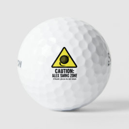 Grappige Golfbal met Waarschuwing Slagzone Ontwerp Golfballen