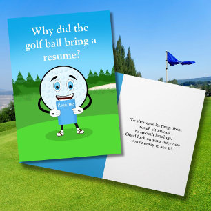 Grappige Golfbal Veel Succes Op Je Werk Kaart
