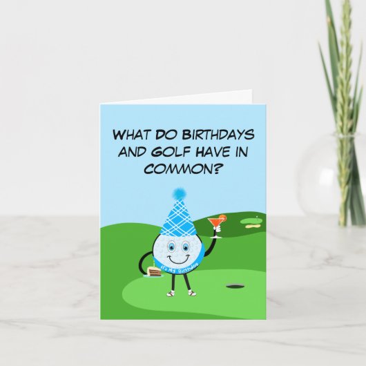 Grappige golfbal verjaardag grap kaart (Voorkant)