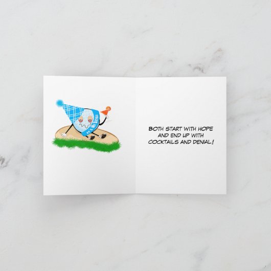 Grappige golfbal verjaardag grap kaart (Binnen)