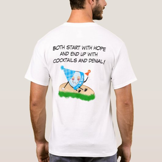 Grappige golfbal verjaardag grap t-shirt (Achterkant)