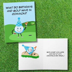 Grappige Golfbal Verjaardagsgrap Kaart