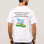 Grappige Golfbal Verjaardagsgrap T-shirt (Achterkant)