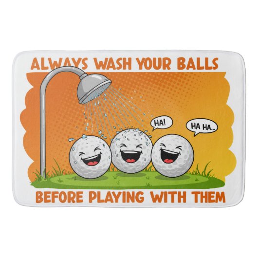 Grappige golfballen badkamer badmat (Voorkant)